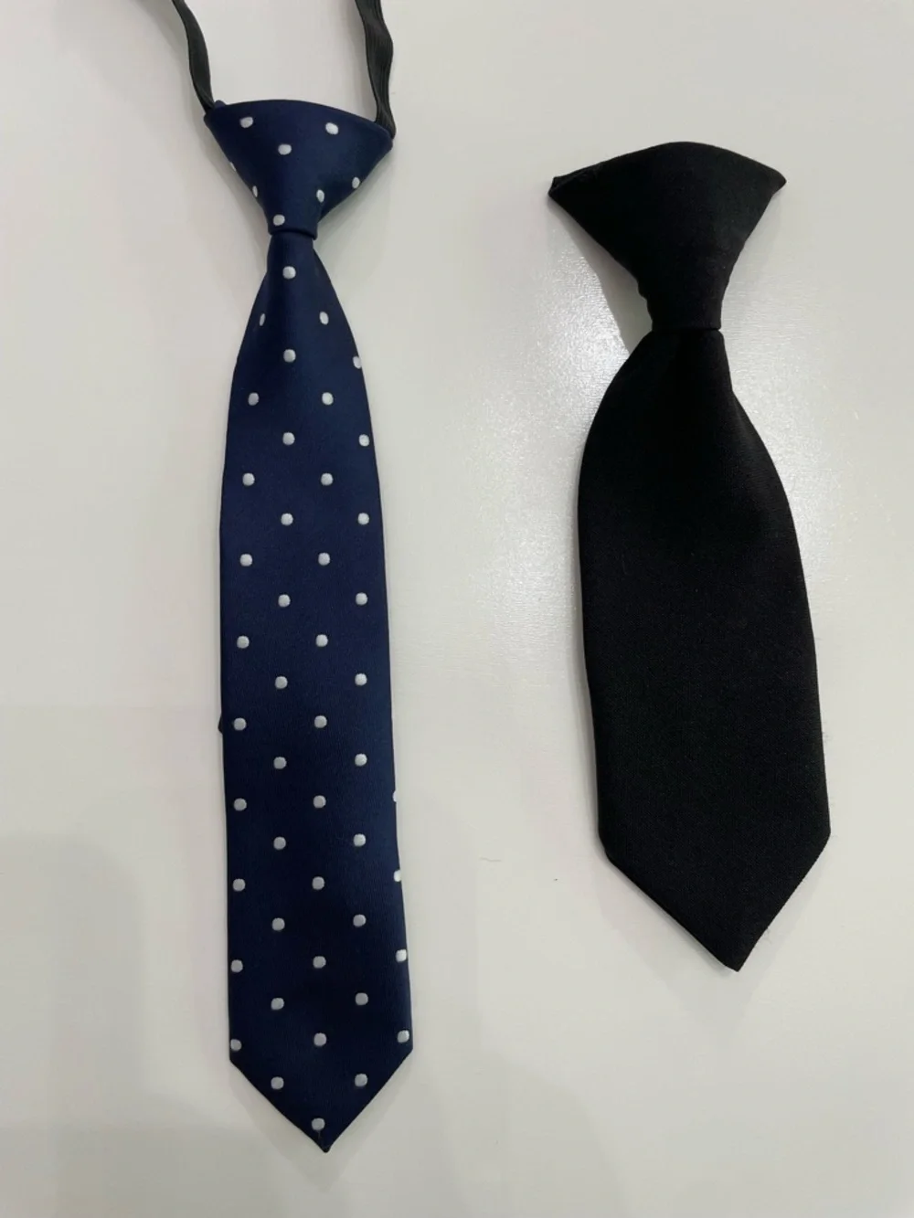 H&M Navy Polka Dot Tie and Black Clip On Tie